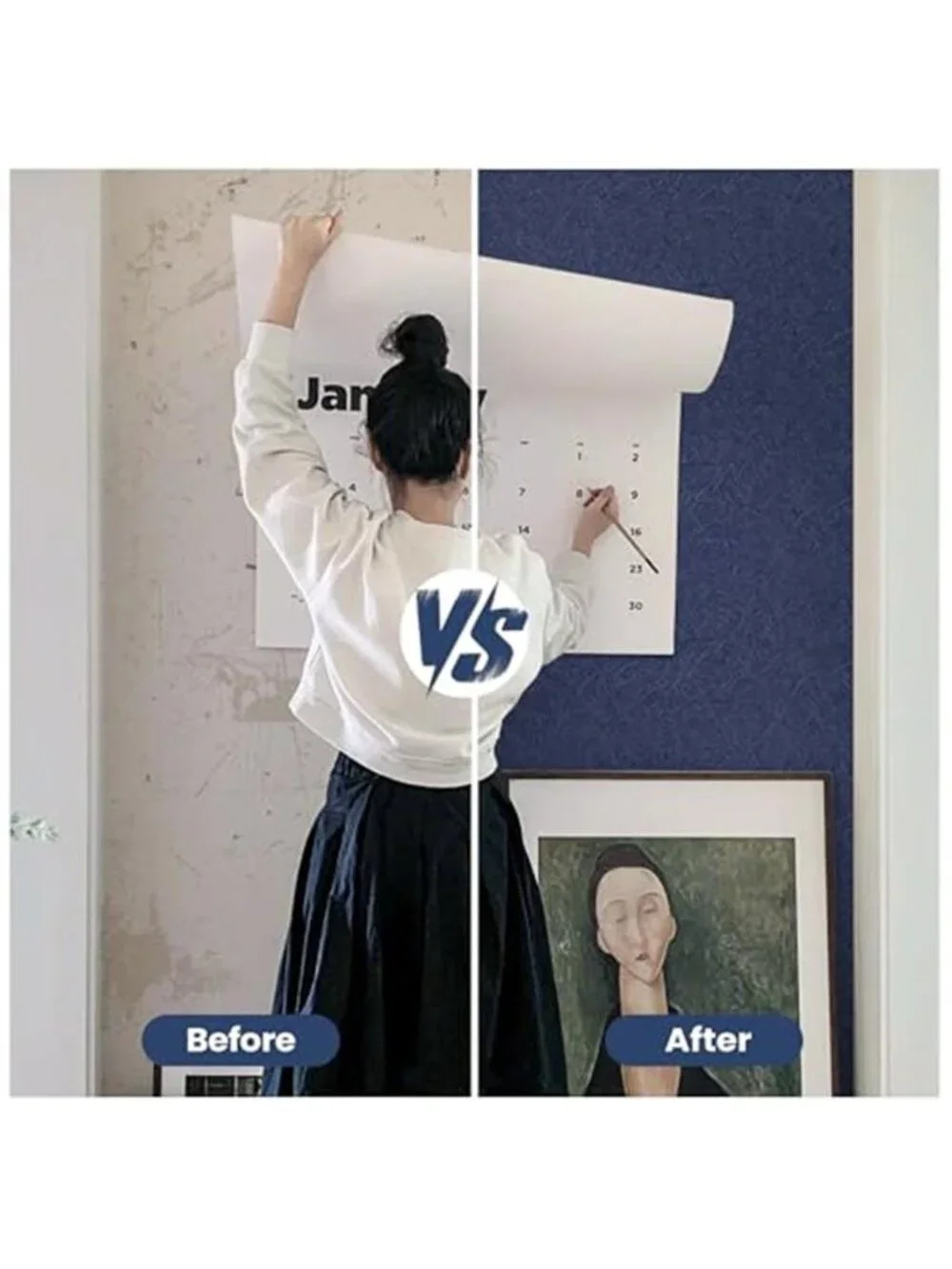 Dark Blue Peel Stick Wallpaper Removable Self Adhesive Vinyl Contact Paper Roll